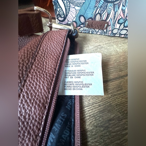 Steve Madden Crossbody Hobo Bag Purse w/Sakroots Wallet - Earth Tone Bag - Picture 7 of 12